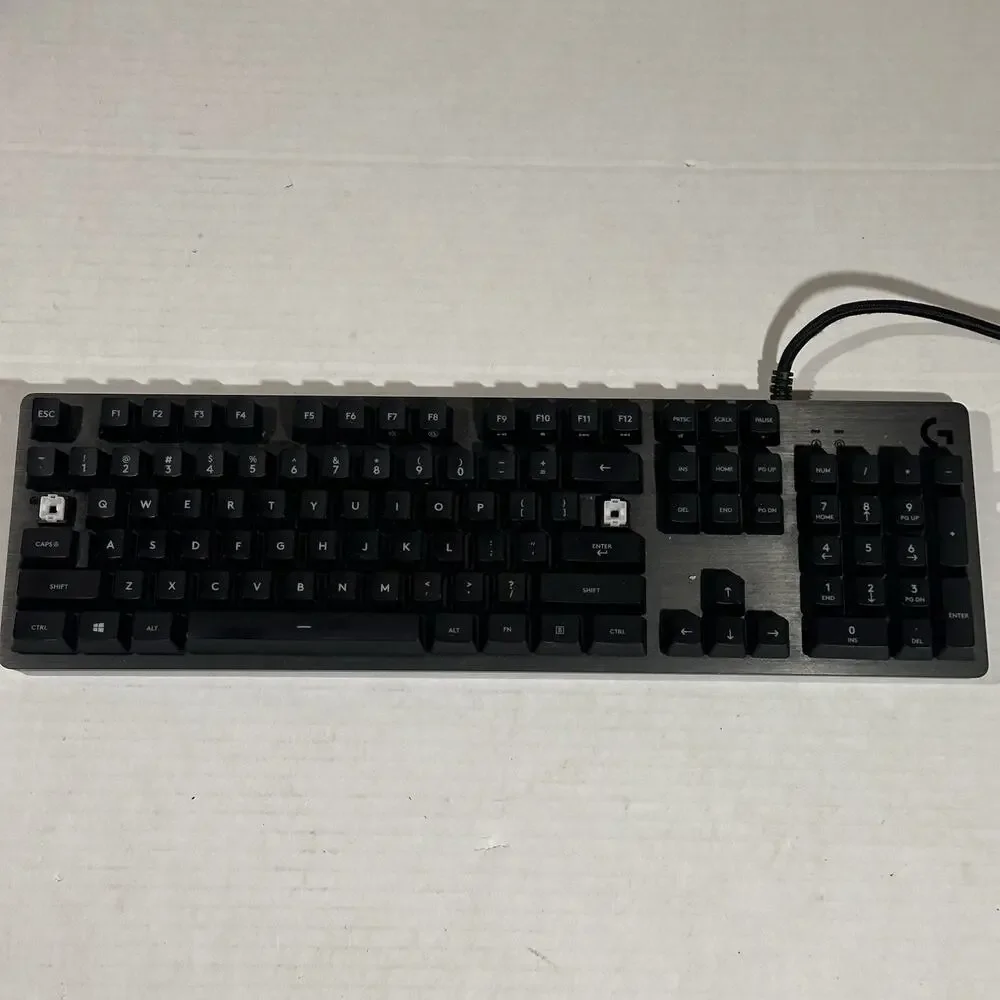 Logitech G413 Carbon Gaming Keyboard Black Red Backlight Missing 2 Keys
